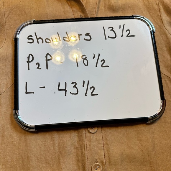 Linen, midi length, shirt dress with embroidered crane. Size XL - Picture 7 of 10